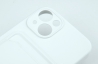 Чехол накладка силиконовый CTI для Apple iPhone 13 (6.1) с защитой объектива камеры и карманом для карт (белый) купить
