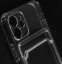 Чехол накладка силиконовый CTI для Apple iPhone 12 (6.1) с защитой объектива камеры и карманом для карт (прозрачный) 