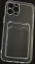 Чехол накладка силиконовый CTI для Apple iPhone 12 Pro Max (6.7) с защитой объектива камеры и карманом для карт (прозрачный) цена