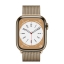 Часы Apple Watch Series 8 Cellular, 41 мм, корпус из нержавеющей стали золотого цвета, миланский сетчатый браслет золотого цвета (ML733) цена
