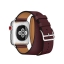 Ремешок Hermès Double Tour из кожи Swift цвета Bordeaux для Apple Watch 38 мм (MQWY2ZM/A) Екатеринбург