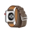Ремешок Hermès Double Tour из кожи Swift цвета Étoupe для Apple Watch 38 мм, размер M (MNHG2ZM/A) купить