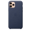 Чехол клип-кейс кожаный Apple Leather Case для iPhone 11 Pro, тёмно-синий цвет (MWYG2ZM/A) цена