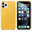 Чехол клип-кейс кожаный Apple Leather Case для iPhone 11 Pro, цвет «лимонный сироп» (MWYA2ZM/A) цена