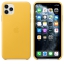 Чехол клип-кейс кожаный Apple Leather Case для iPhone 11 Pro Max, цвет «лимонный сироп» (MX0A2ZM/A) цена
