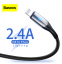 Кабель из износостойкой нейлоновой оплетки Baseus Horizontal Data Cable USB - Lightning 1м  2.4A (CALSP-B01) черный купить